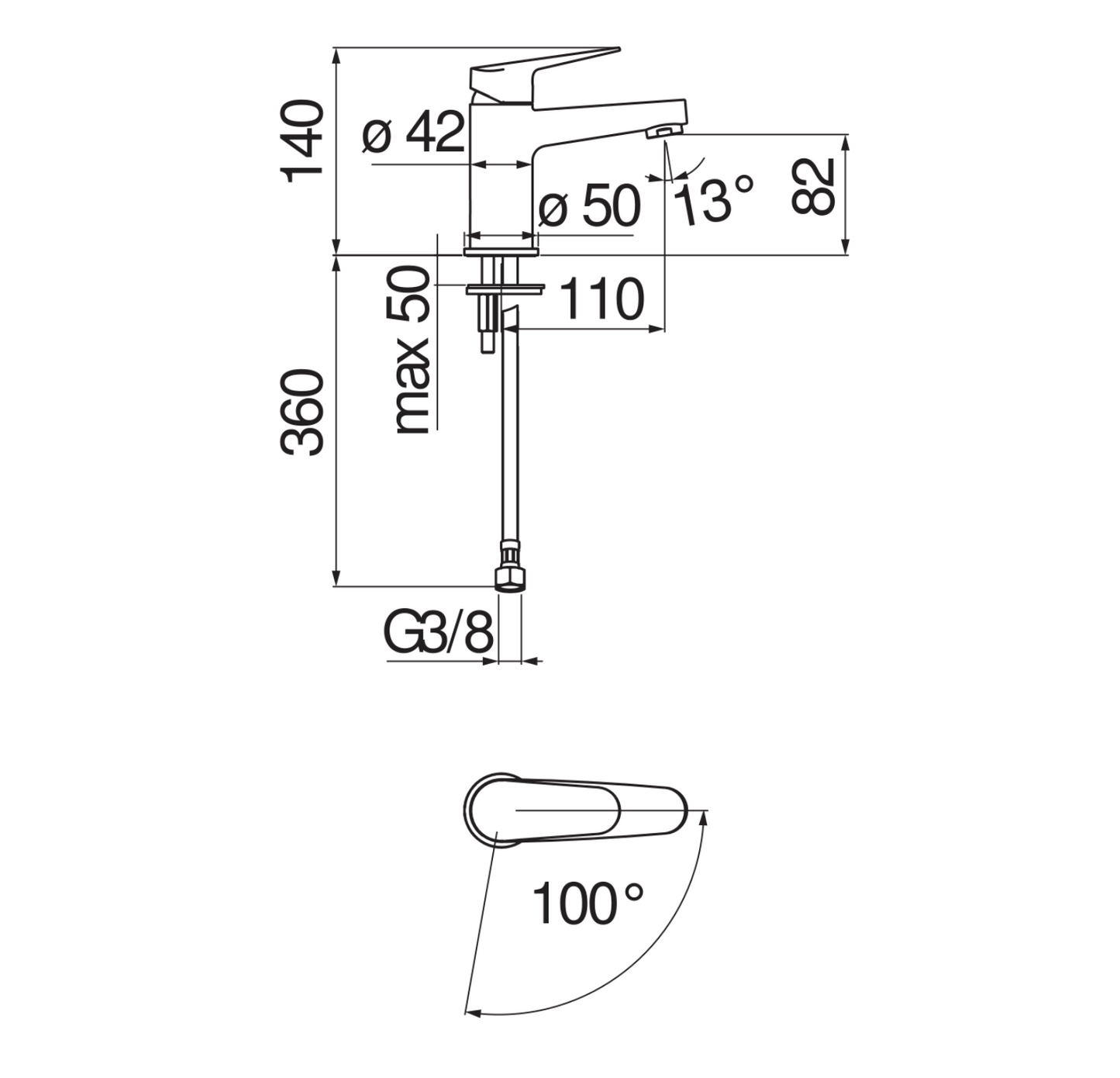 Série NOBILI Blues - Mitigeur lavabo monocommande en chrome poli