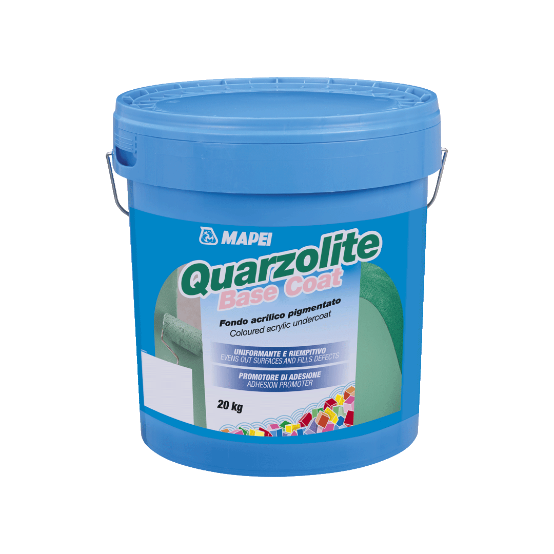 MAPEI Quarzolite Base Coat 20kg - Fondo Acrilico Pigmentato – Primer Riempitivo Uniformante per Interni ed Esterni