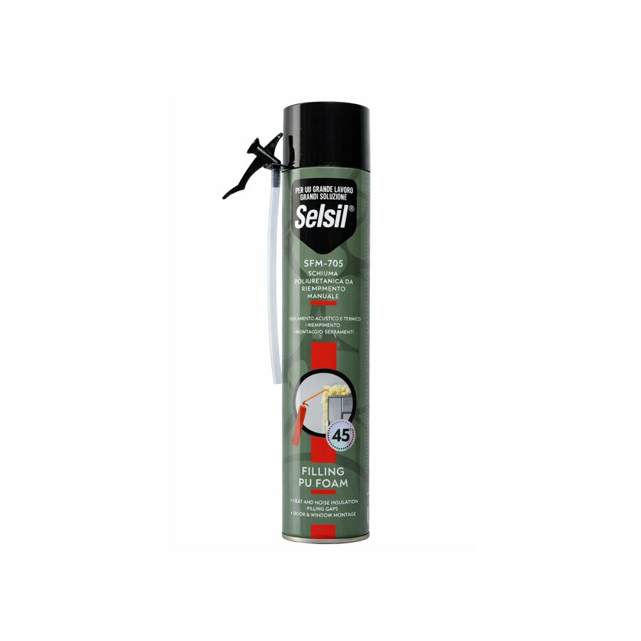 SELSIL - Schiuma Rapida Poliuretanica di Montaggio Spray – Adesione Rapida e Sigillatura