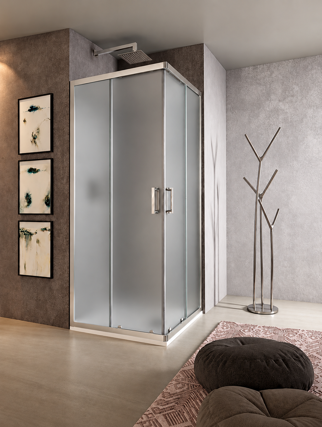 Lato Doccia Scorrevole 6 mm Satinato Texture | Loop Evo