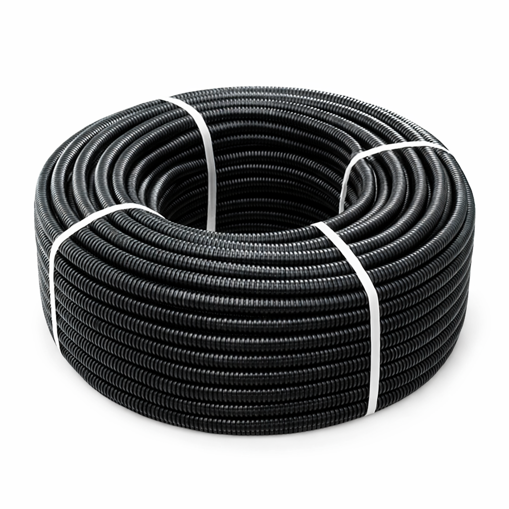 Tube en PVC ondulé noir pour la protection des systèmes et des câbles – Conduit flexible et résistant