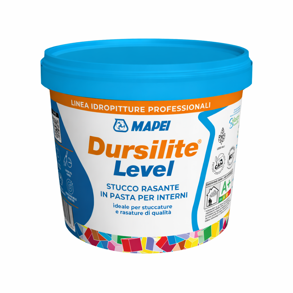MAPEI Dursilite Level Stucco Rasante in Pasta per interni – Pronto all’uso, alta finitura