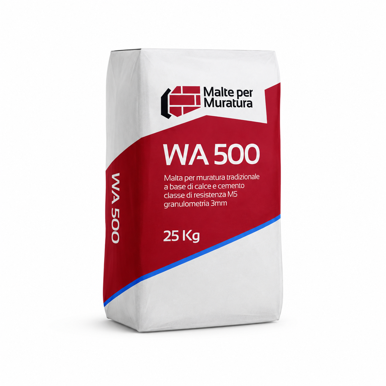 WA500 Malta per Muratura M5 Premiscelata 25 kg – Base Calce e Cemento – Granulometria 0-3 mm