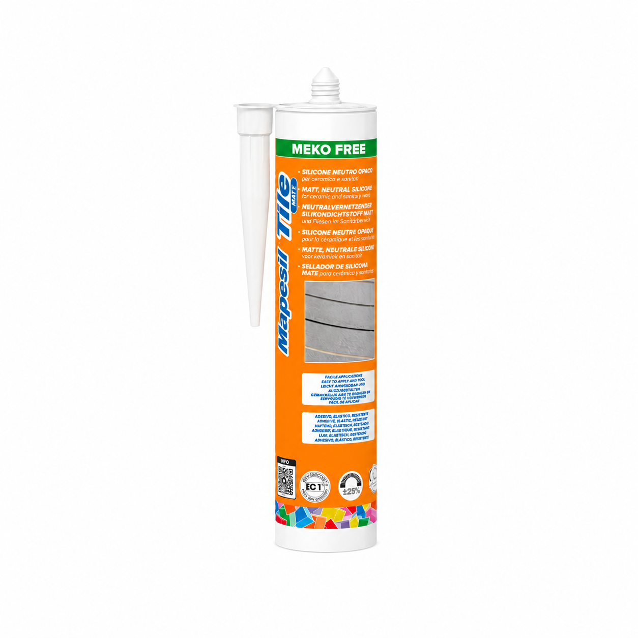 MAPEI Mapesil Tile Matt – Silicone Antimuffa per Ceramica, Gres Porcellanato e Sanitari – Cartuccia da 300 ml