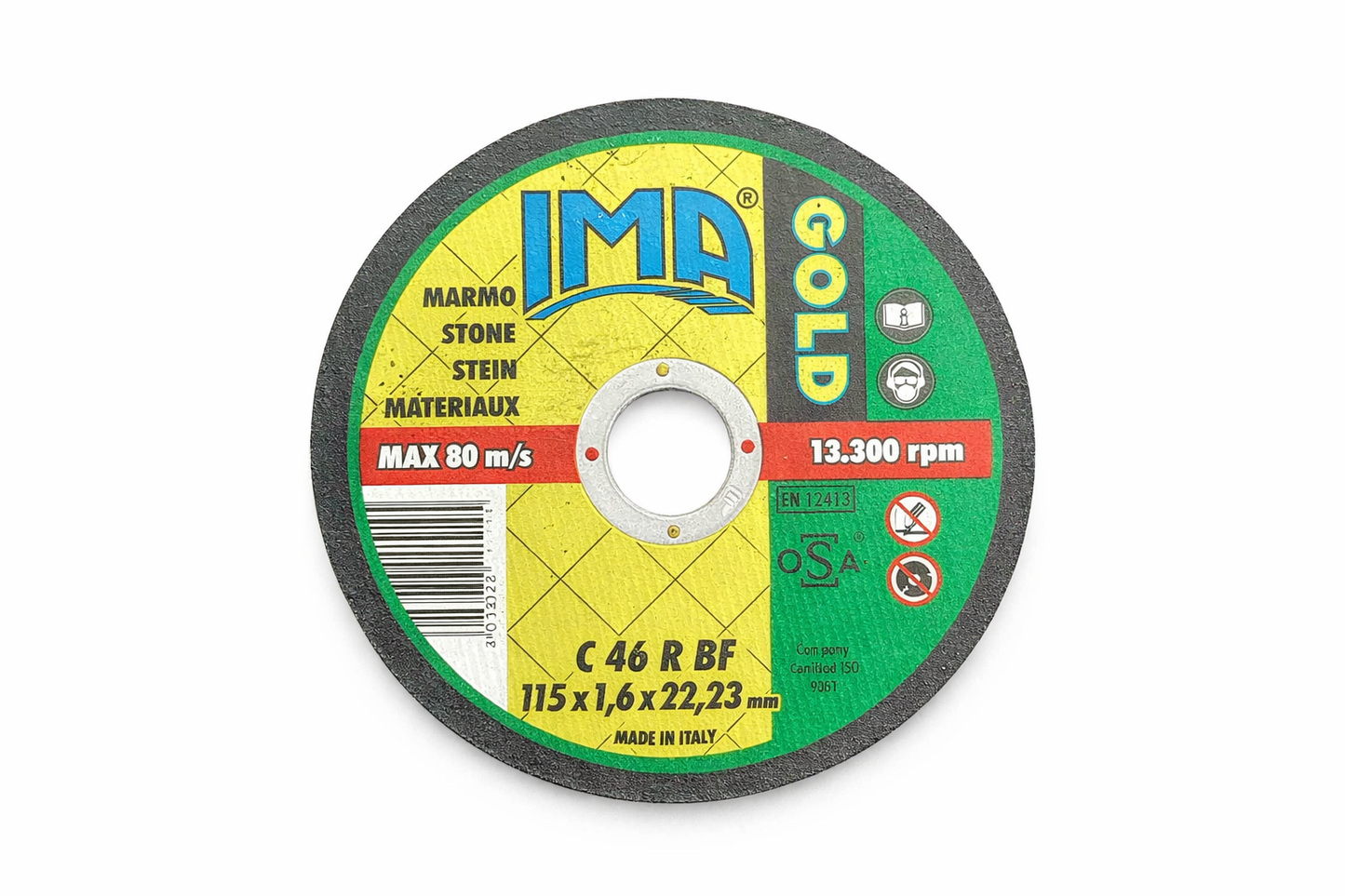 Disque à tronçonner pour marbre, pierre, grès et granit Ø115 × 1,6 × 22,23 mm pour meuleuse d'angle