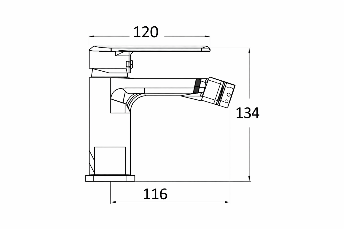 Miscelatore Bidet Cromato con Piletta Pop Up 1”1/4 e Flessibili - Serie HH