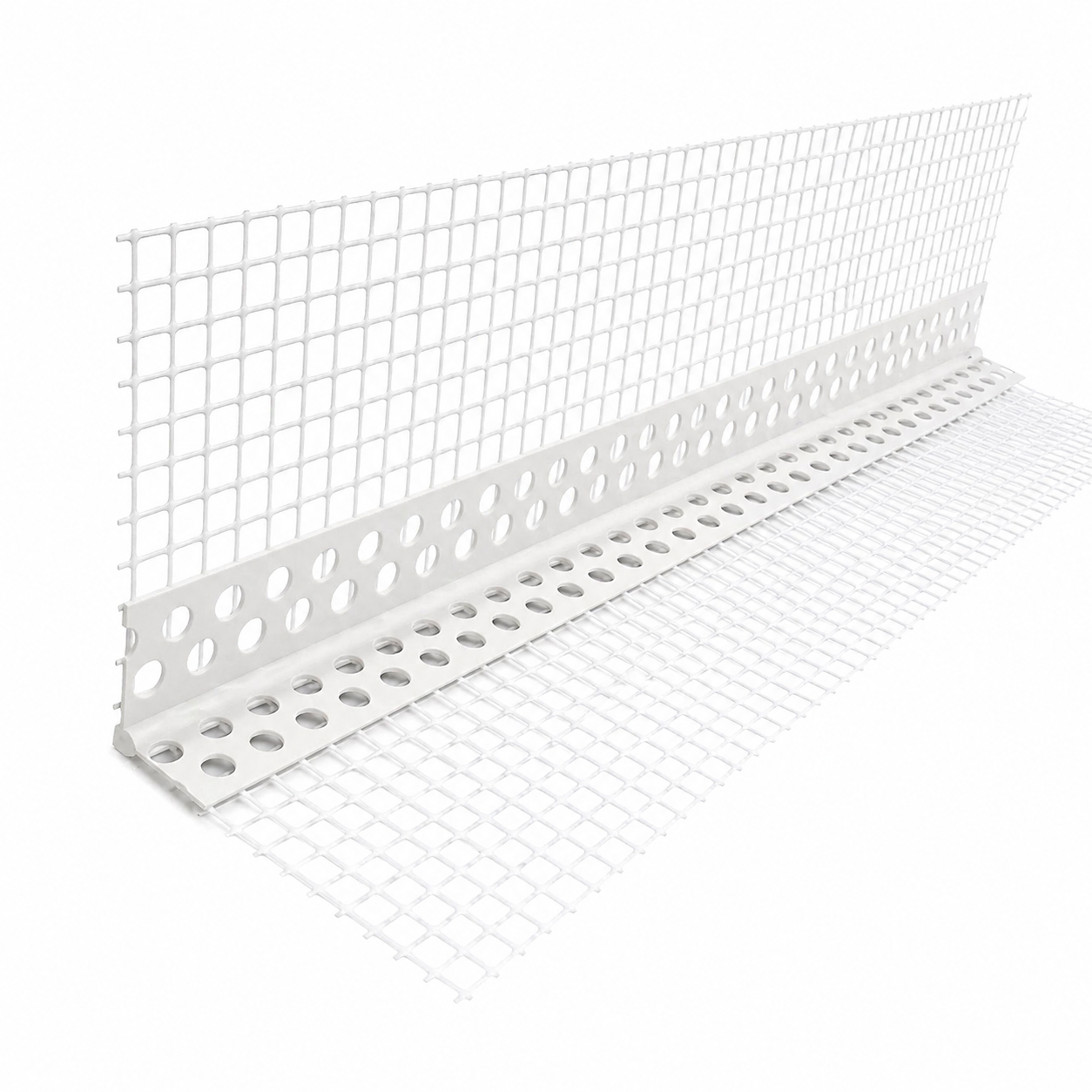 Paraspigolo PVC con Rete 10x10 mm Barra 2,6 m per Cappotto e Intonaco