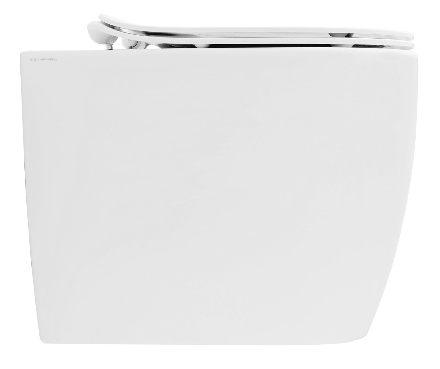 SCARABEO MOON Clean Flush Vaso a Terra Filo Parete con Coprivaso Incluso – Vaso Rimless 54,5x36 cm