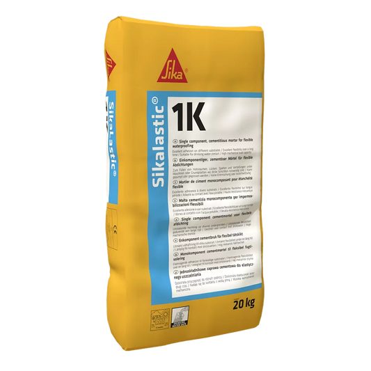 Sikalastic®-1K 20 Kg – Malta Impermeabilizzante Cementizia Fibrorinforzata – Guaina Cementizia Elastica per Balconi, Terrazzi, Bagni e Piscine