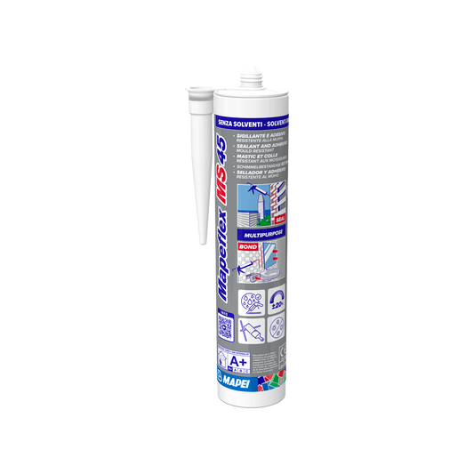 MAPEI Mapeflex MS 45 Sigillante Adesivo Elastico Universale – Impermeabile Verniciabile per Giunti e Incollaggi Edili