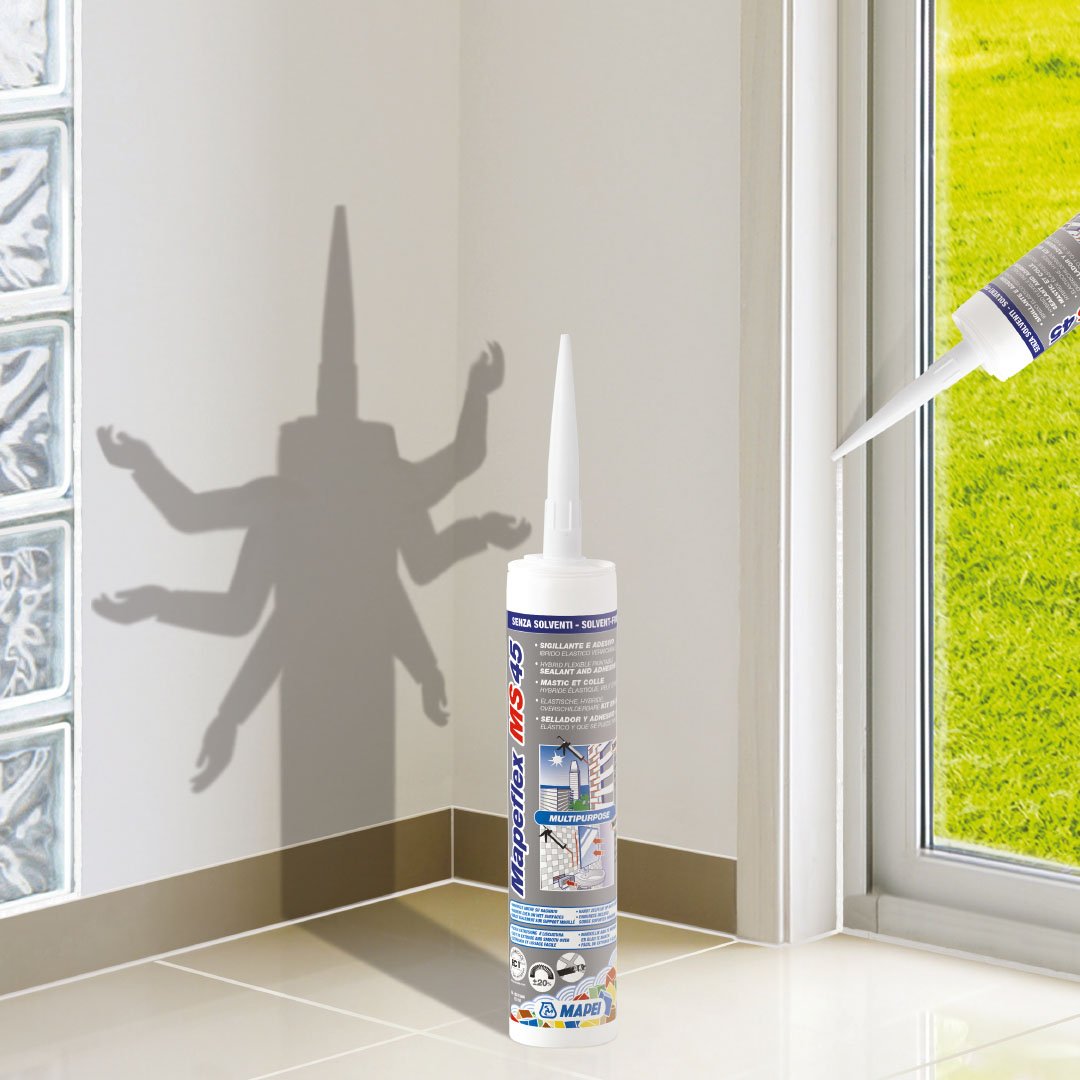 MAPEI Mapeflex MS 45 Sigillante Adesivo Elastico Universale – Impermeabile Verniciabile per Giunti e Incollaggi Edili