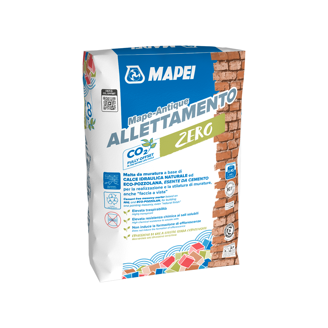 MAPEI - Mape-Antique Allettamento – Malta da Muratura a Base di Calce Idraulica Naturale per Restauro e Murature Faccia a Vista – Sacco da 25 kg