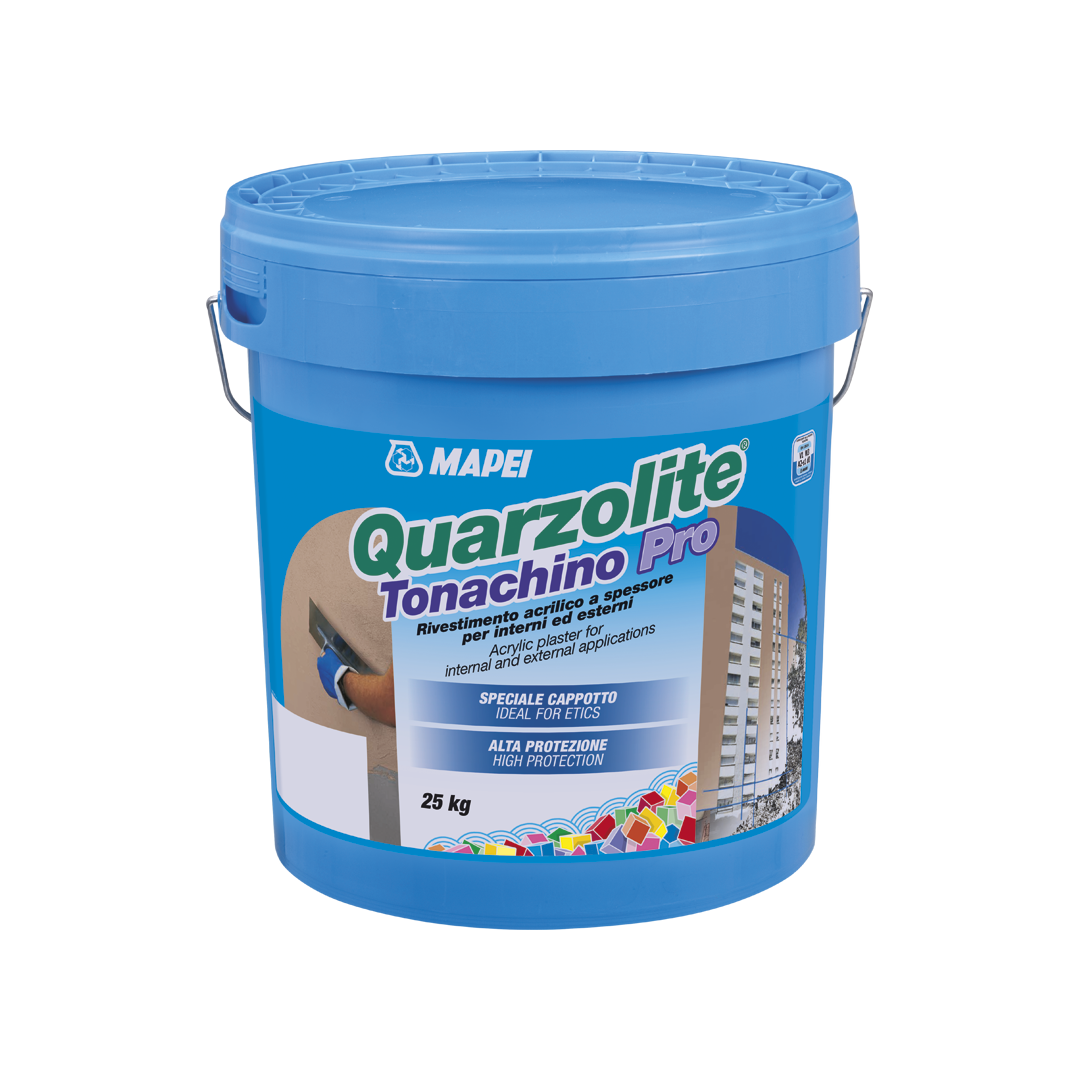 MAPEI Quarzolite Tonachino Pro – Peinture acrylique épaisse pour intérieur et extérieur | Revêtement spécial – Seau de 25 kg