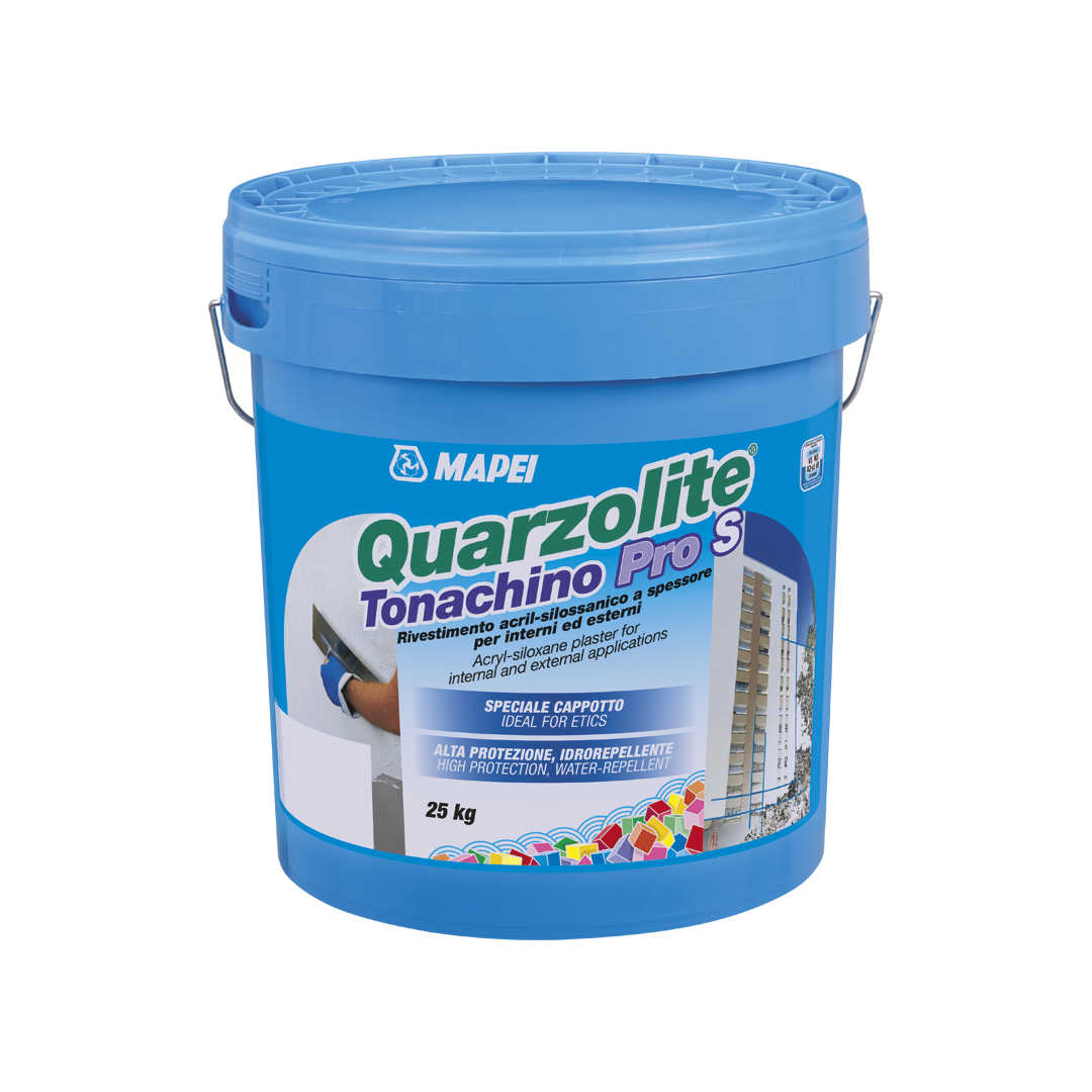 MAPEI Quarzolite Tonachino Pro S 25 kg – Rivestimento acril-silossanico a spessore per esterni e cappotti