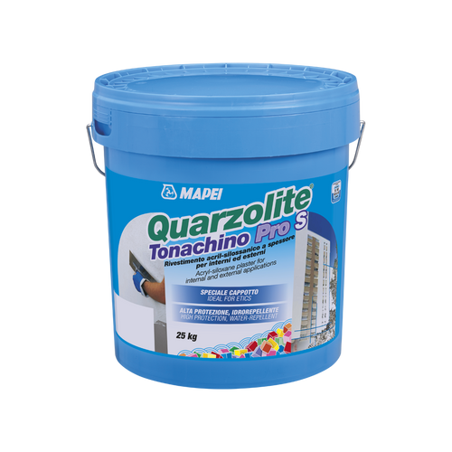 MAPEI Quarzolite Tonachino Pro S 25 kg – Rivestimento acril-silossanico a spessore per esterni e cappotti