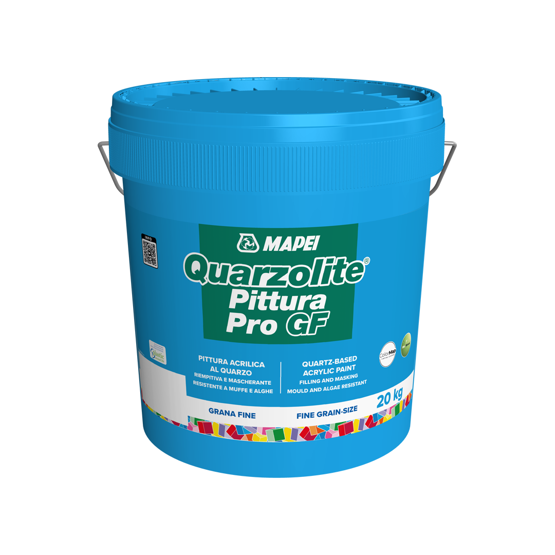 MAPEI Quarzolite Pittura Pro GF – Pittura Acrilica al Quarzo Antialghe e Antimuffa per Esterni e Interni