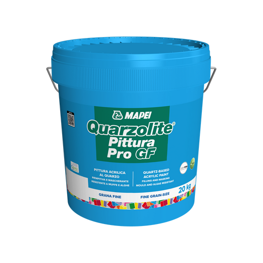 MAPEI Quarzolite Pittura Pro GF – Pittura Acrilica al Quarzo Antialghe e Antimuffa per Esterni e Interni