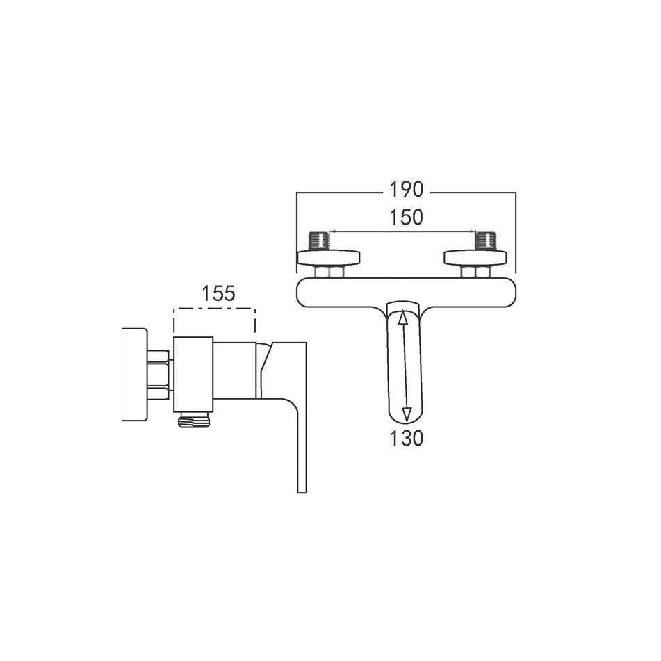 Miscelatore Esterno Doccia Cromato con Kit Doccia Completo - Serie LM