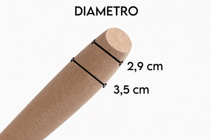 Manico in Legno di Faggio 140 cm per Badile, Vanga e Forca – Manico Conico ad Alta Resistenza
