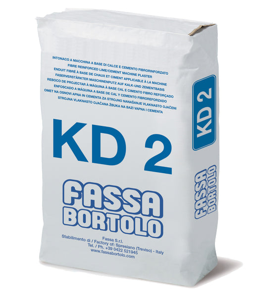KD2 Fassa Bortolo – Intonaco di Fondo Fibrorinforzato Calce-Cemento per Interni ed Esterni