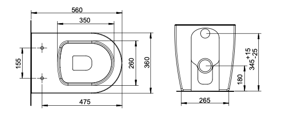 Set Sanitari a Pavimento Filo Muro – Serie Darika - Vaso Rimless con Sedile Soft Close + Bidet in Ceramica Bianca