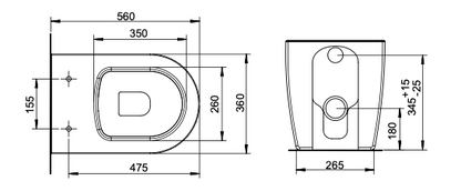 Set Sanitari a Pavimento Filo Muro – Serie Darika - Vaso Rimless con Sedile Soft Close + Bidet in Ceramica Bianca