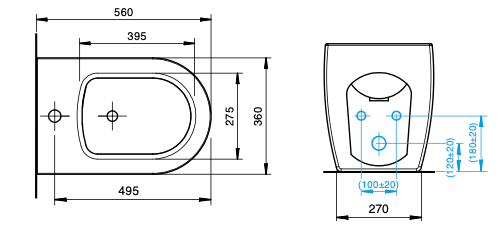 Set Sanitari a Pavimento Filo Muro – Serie Darika - Vaso Rimless con Sedile Soft Close + Bidet in Ceramica Bianca