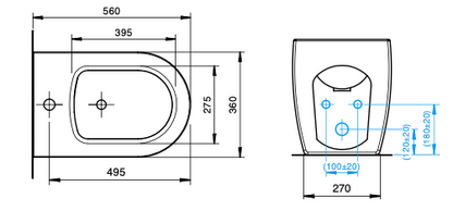 Set Sanitari a Pavimento Filo Muro – Serie Darika - Vaso Rimless con Sedile Soft Close + Bidet in Ceramica Bianca