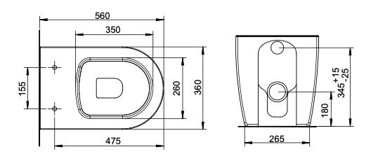 Vaso WC a Pavimento Filo Muro – Serie Darika - Rimless Senza Brida con Sedile Soft Close