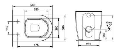 Vaso WC a Pavimento Filo Muro – Serie Darika - Rimless Senza Brida con Sedile Soft Close