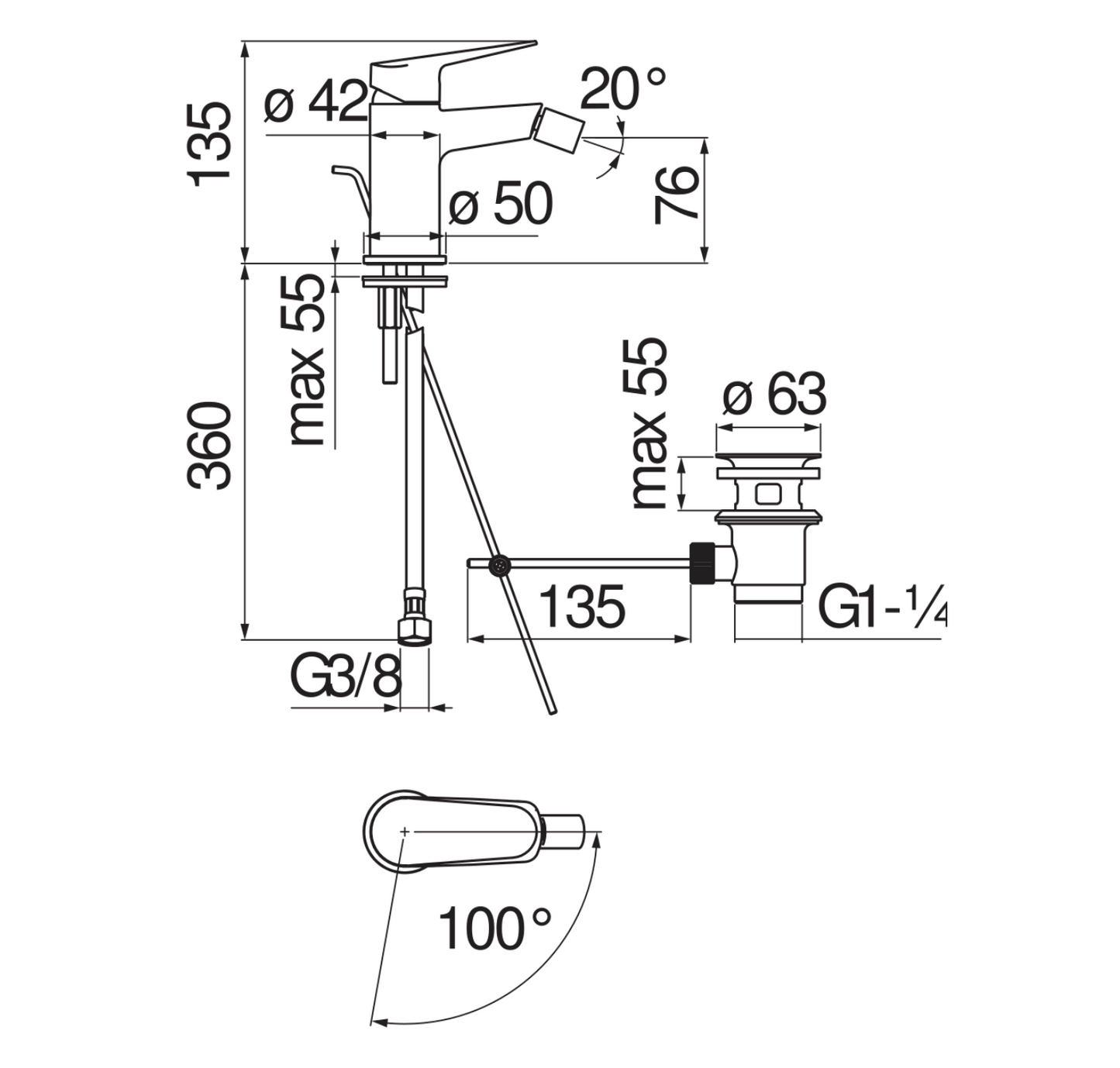 NOBILI serie Blues – Set Miscelatori Lavabo e Bidet Monocomando Cromo Lucido