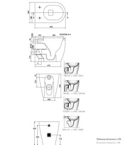 SCARABEO Set Sanitari MOON WC Rimless + Bidet a Terra Filo Parete con Coprivaso Incluso