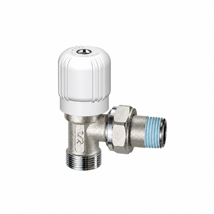 Kit Valvola e Detentore a Squadra 1/2" con Testa Termostatica