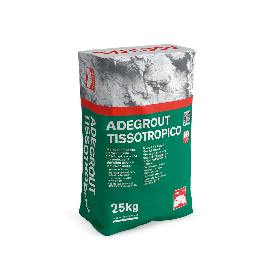 Adesital Adegrout Tissotropico 25 kg – Malta cementizia tissotropica ad alta resistenza per riprese di getto e consolidamenti