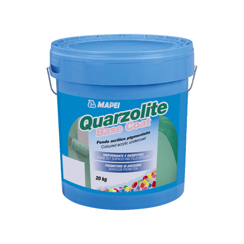 MAPEI Quarzolite Base Coat 20kg - Fondo Acrilico Pigmentato – Primer Riempitivo Uniformante per Interni ed Esterni