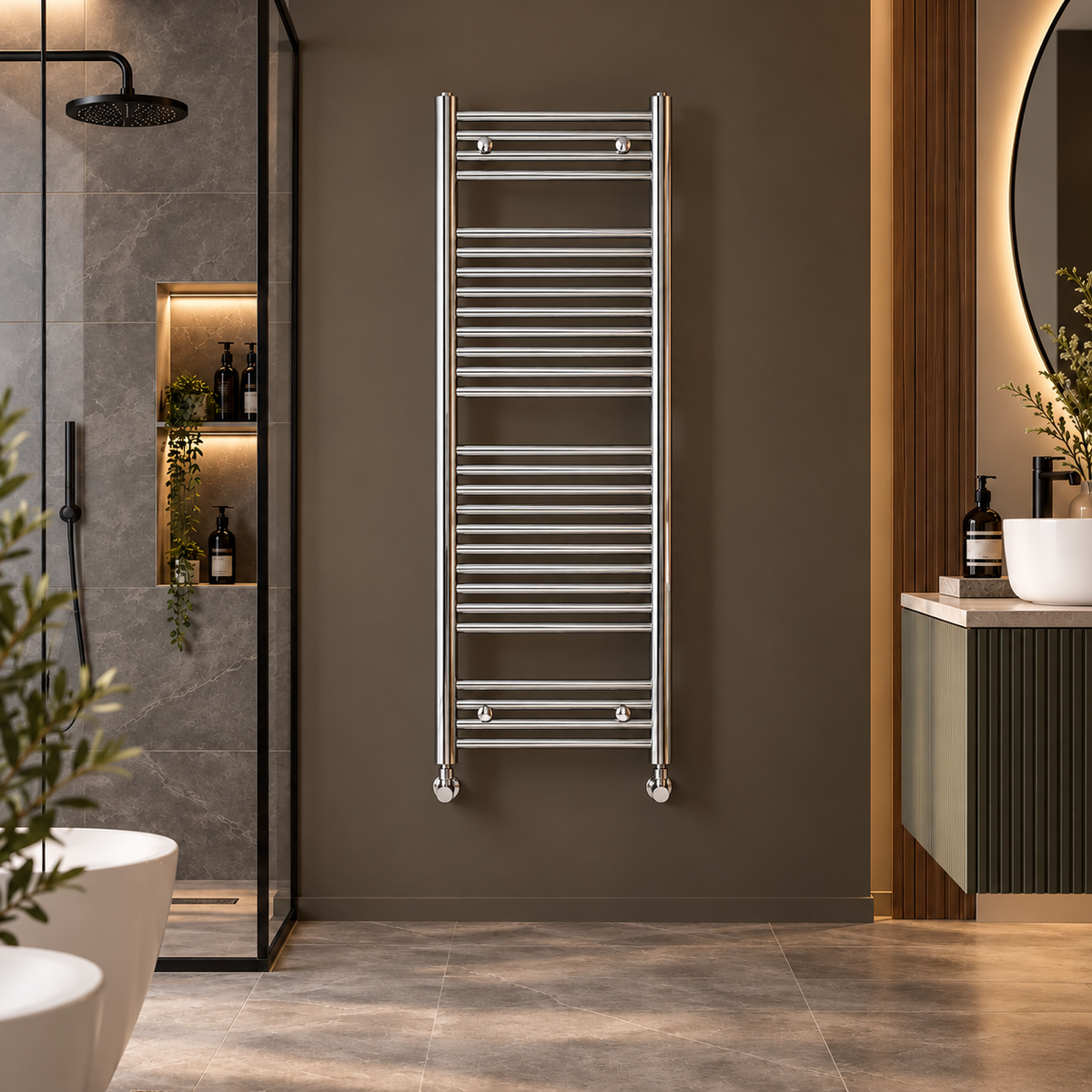 Zehnder - Termoarredo Scaldasalviette 1469x400 Cromato Interasse 350 | Aura