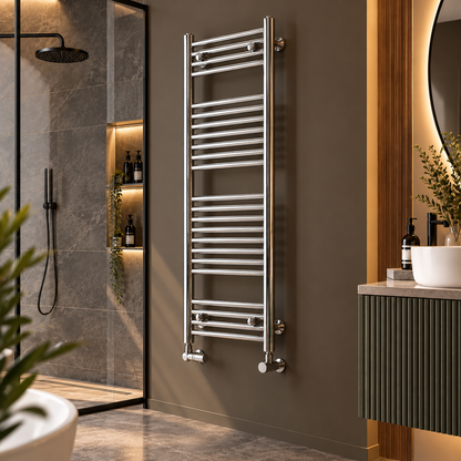 Zehnder - Termoarredo Scaldasalviette 1469x400 Cromato Interasse 350 | Aura