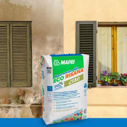 MAPEI Mape-Antique NHL Eco Risana – Intonaco Deumidificante a Base di Calce Naturale per Murature Umide