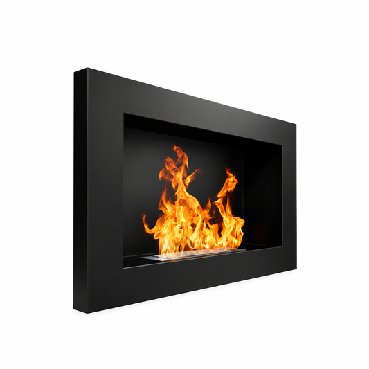 Caminetto a Bioetanolo da Parete Nero 65x12x40 cm 2 kW | Pisa
