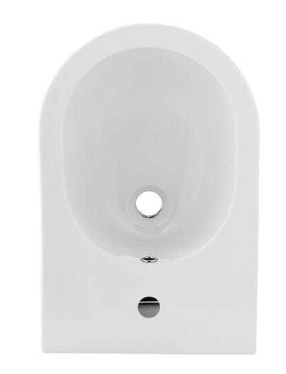 SCARABEO MOON Bidet a Terra Filo Parete 55x36 cm – Bidet Monoforo in Ceramica Bianca