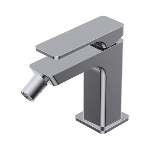 RITMONIO Miscelatore Bidet Cromato - Monocomando con Scarico e Flessibili - Serie GLITTER