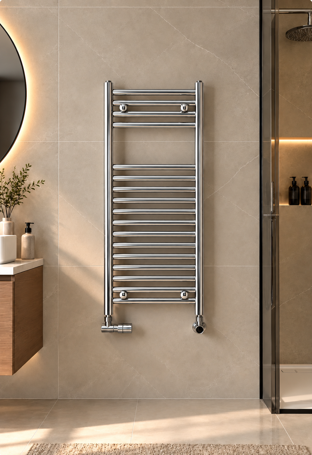 Zehnder - Termoarredo Scaldasalviette 775x400 Cromato Interasse 350 | Aura