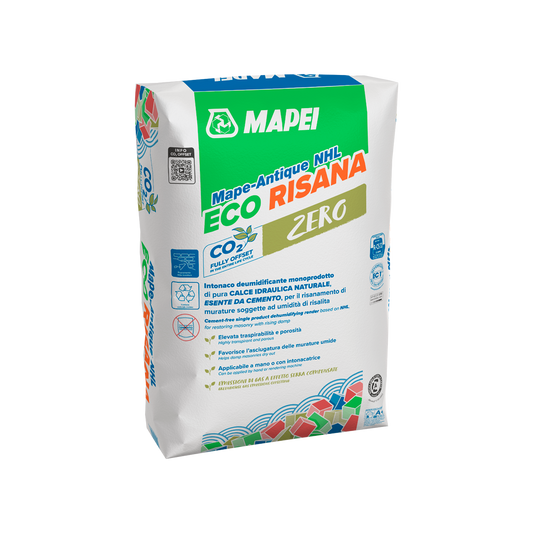 MAPEI Mape-Antique NHL Eco Risana – Intonaco Deumidificante a Base di Calce Naturale per Murature Umide