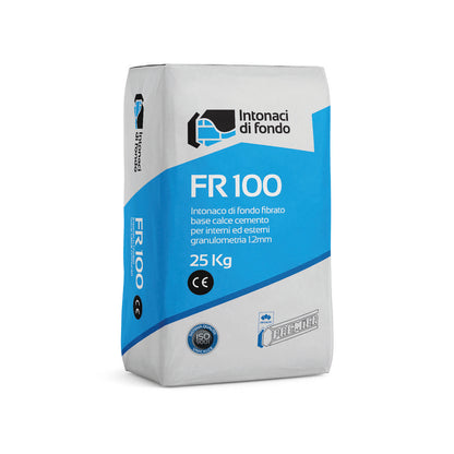 Premier FR100 – Intonaco Di Fondo Fibrorinforzato base Calce/Cemento per Interni ed Esterni