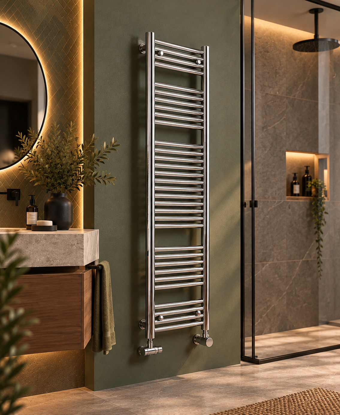 Zehnder - Termoarredo Scaldasalviette 1856x500 Cromato Interasse 450 | Aura