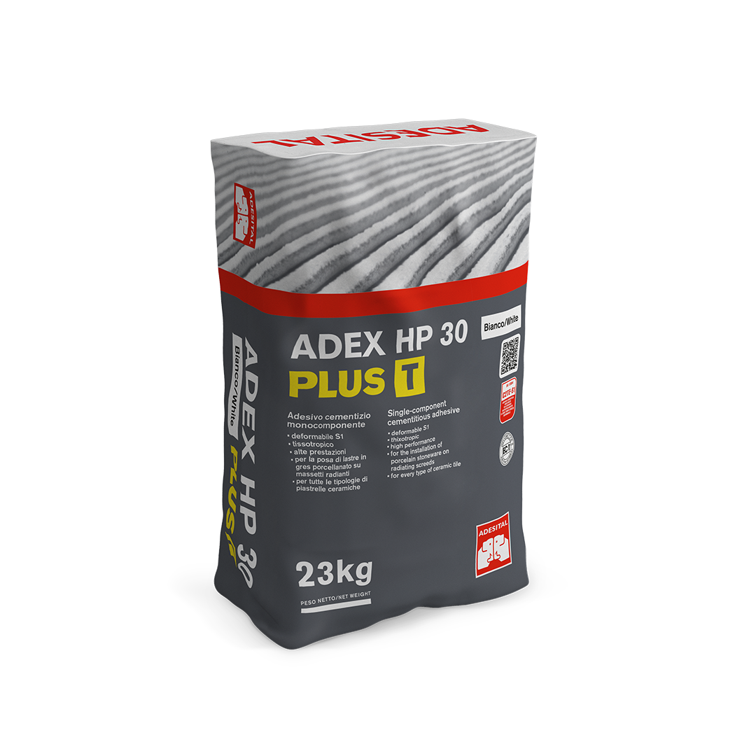 Adesital ADEX HP 30 PLUS T – C2TE-S1 Colle cimentaire déformable pour carreaux de grès cérame et de céramique grand format