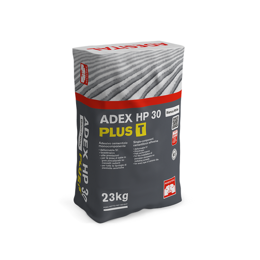 Adesital ADEX HP 30 PLUS T – Adesivo Cementizio C2TE-S1 Deformabile per Gres e Ceramica di Grande Formato
