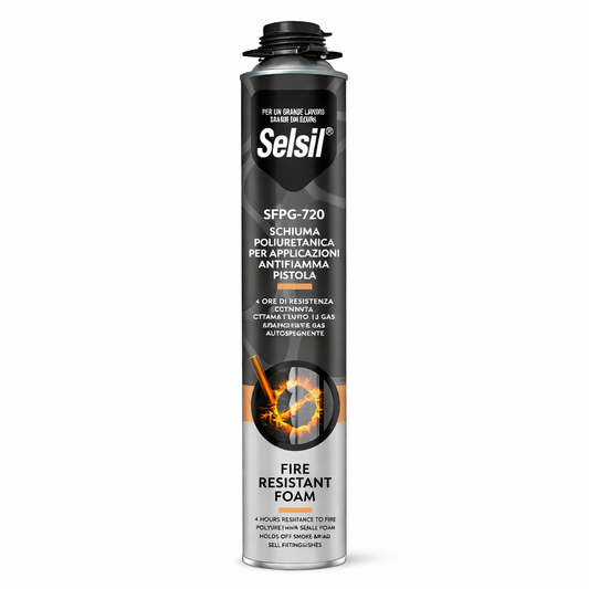 Schiuma Poliuretanica Antifiamma per Pistola 750 ml | Schiuma Ignifuga Riempitiva e Isolante