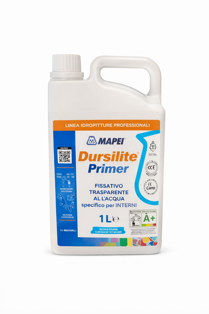 MAPEI Dursilite Primer Fissativo Trasparente all’Acqua per Interni | Primer Uniformante e Promotore di Adesione