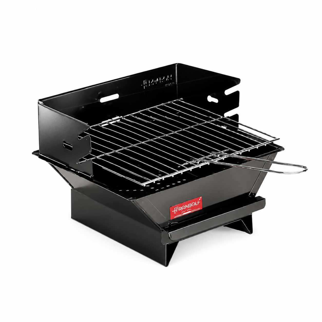 Barbecue a Carbone Mini da Tavolo Ferraboli 33x30 cm – Griglia Regolabile in 2 Posizioni – Racoglicenere – Made in Italy
